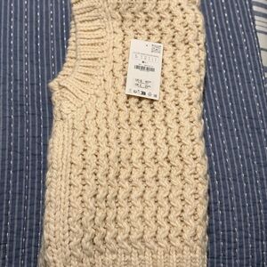 Zara Cream Knit Sweater Vest